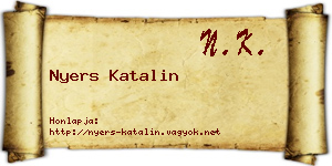 Nyers Katalin névjegykártya